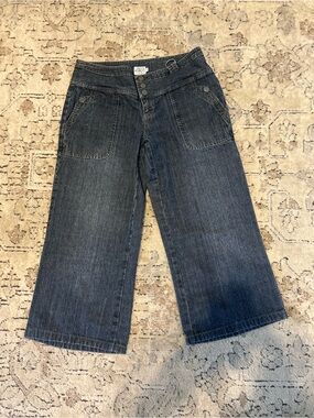 Calvin Klein Jeans Wide-Leg Capri Blue Denim Size 9